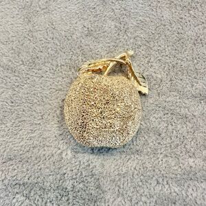 Vintage Gold Tome Sparkly Diamond Cut Textured Apple Brooch Pin